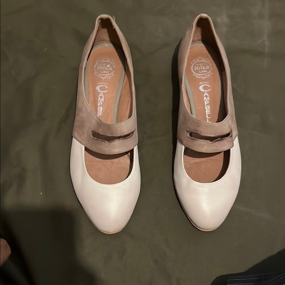 Jeffrey Campbell size 10 leather flats slip-on brown tan tone